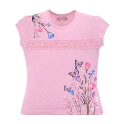 FEMEA Girls Pink & Green Printed Pure Cotton Top-image-96