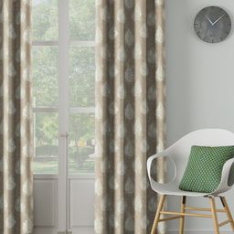 DDecor Beige Floral Single Door Curtain-image-36