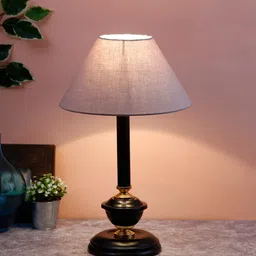 Devansh Grey & Black Traditional Bedside Standard Table Lamp-53