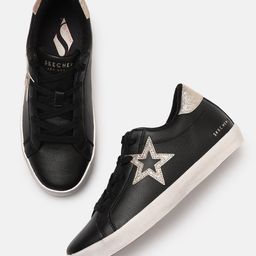 Skechers Women Black DIAMOND STARZ - STARRY STEPS Leather Sneakers-image-9