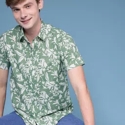 HERE&NOW Floral Printed Pure Cotton Casual Shirt-picture-24