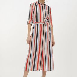 Harpa Women Multicoloured Striped Shirt Dress-image-64
