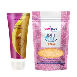 GEMBLUE BioCare Pack Of 2 Foot Cleanser 200ml & Papaya Bath Salt 300g-26
