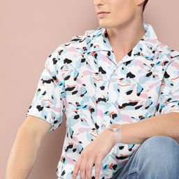 Harvard Abstract Printed Casual Shirt-image-67