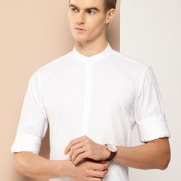 INVICTUS Pure Cotton Self Design Textured Slim Fit Opaque Formal Shirt-picture-9