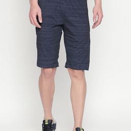 beevee Men Blue Self Design Regular Fit Sports Shorts-picture-20