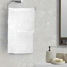 BIANCA Set Of 6 White Solid 380 GSM Towels-43