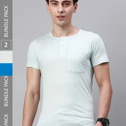 Lux Cozi Pack of 2 Henley Neck T-shirt-picture-21