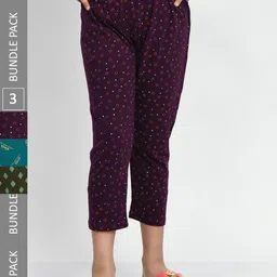 BAESD Girls Pack Of 3 Printed Pure Cotton Capris-picture-36