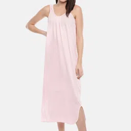 GOLDSTROMS Pink Solid Nightdress-image-94