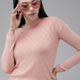 Pepe Jeans Women Pink Embroidered Round-Neck Pullover Sweater-picture-58