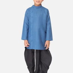 TABARD Boys Blue & Black Solid Kurta with Dhoti Pants-image-99