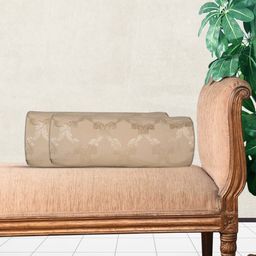 Home Beige & Gold-Toned Rectangle Cushion Covers-43