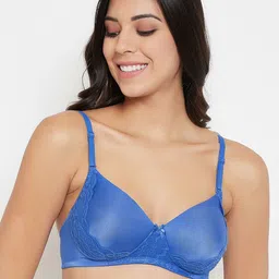 Clovia Blue Solid Non-Wired Lightly Padded Everyday Bra BR2059P0836E-picture-43
