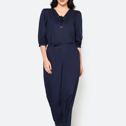 BLANC9 Women Navy Blue Cotton Solid  Basic Jumpsuit-31