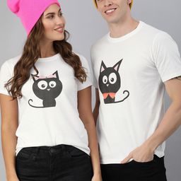 BRATMA Men White  Black Printed Round Neck Pure Cotton T-shirt-image-38