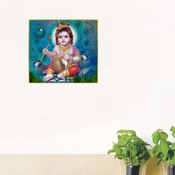 rawpockets Multicolored Krishna With Butter Pot PVC Vinyl Wall Stickers-image-64