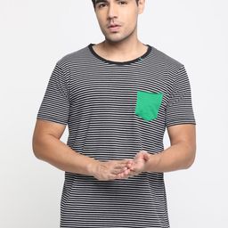 Masculino Latino Men Black Striped Round Neck T-shirt-image-7