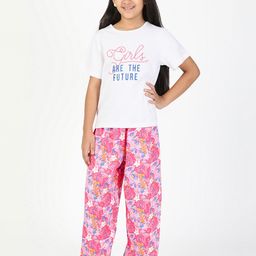 Budding Bees Pink & White Printed Night suit BB6690-image-80