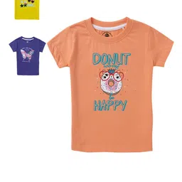 Cub McPaws Girls Multi 3 Printed Applique T-shirt-image-76