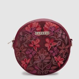 Caprese Floral Embroidered Structured Sling Bag-24