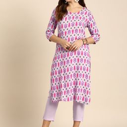 Anouk Ethnic Motifs Printed Kurta with Trousers-picture-6