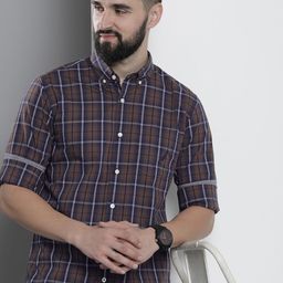 Nautica Slim Fit Button-Down Collar Checked Casual Shirt-image-91