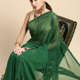 Rani Saahiba Leheriya Printed Gotta Patti Saree-picture-43