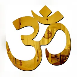Wall1ders Gold Toned Om Acrylic Mirror Wall Sticker-16