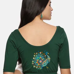 NOT YET by us Back Printed Stretchable Saree Blouse-18