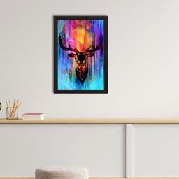 eCraftIndia Multicoloured Reindeer Satin Matte Texture UV Wall Painting-image-64