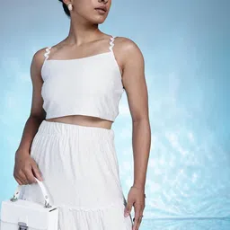 bebe Women Textured Top With Skirt-image-55