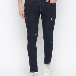 SPYKAR Men Blue Slim Fit Mid-Rise Low Distress Jeans-image-75
