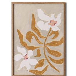 ASIAN MONK White & Black Single Piece Canvas Floral and Botanical Wall Paintings-image-26