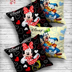 Kuber Industries Set Of 4 Disney Printed Reversible Cushions-87