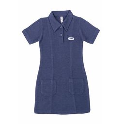 Hunny Bunny Girls Navy Blue Solid Front Button T-shirt Dress-image-46