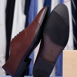 Men Rosewood Leatherette Derby Formal Shoes-image-64