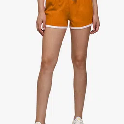Kotty Women Mustard Yellow Solid Regular Fit Hot Pants-image-8