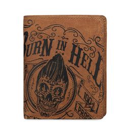 Leather Zentrum Men Brown Printed Leather Two Fold Wallet-34