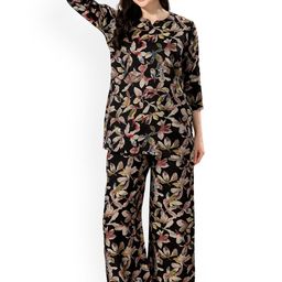 NIGHT FLOSS Printed Pure Cotton Night suit-image-78