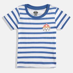 Eteenz Boys Paw Petrol Striped Premium Cotton T-shirt-image-3