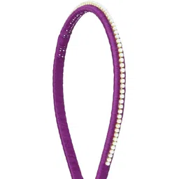 AKSHARA Girls Purple & White Handcrafted Beaded Hairband with Silk Thread-image-79