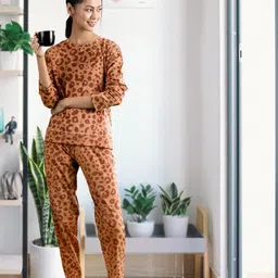 Marks & Spencer Women Brown Printed Night suit-image-7