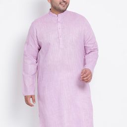 Hangup Men Purple Linen Kurta with Pyjamas-picture-16