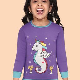 Wyld Sprog Girls Purple Printed Sweatshirt-image-67