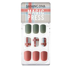 Dashing Diva Multicoloured Mute Check Magicpress Gel Artificial Nails-48