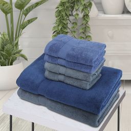 BIANCA Set Of 6 Solid 500 GSM Zero-Twist Pure Cotton Ultra-Fluffy Towels-image-8