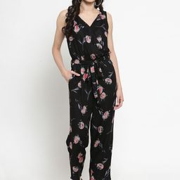 Sera Women Black Printed Basic Jumpsuit-55