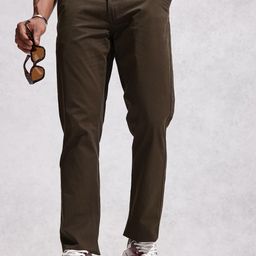 WROGN Men Straight Fit Pure Cotton Chinos Trousers-image-53