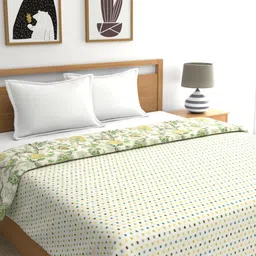 Portico New York White & Green Abstract AC Room 110 GSM Double Bed Dohar-image-64